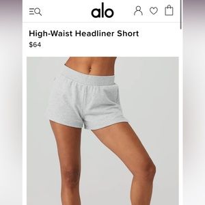 Alo yoga high waist headliner short - new with tags